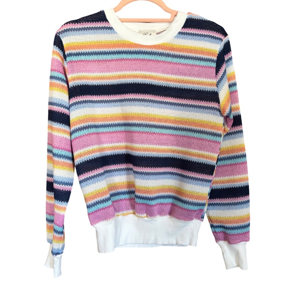 Anthropologie Lili Sidonio Striped Knit Multicolored Sweater Small Crewneck